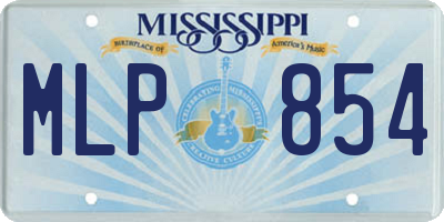 MS license plate MLP854