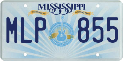 MS license plate MLP855