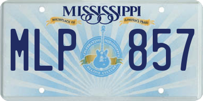 MS license plate MLP857