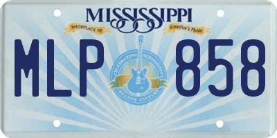 MS license plate MLP858