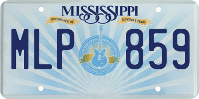 MS license plate MLP859