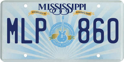 MS license plate MLP860
