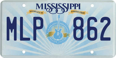 MS license plate MLP862