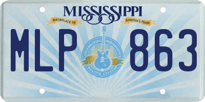 MS license plate MLP863