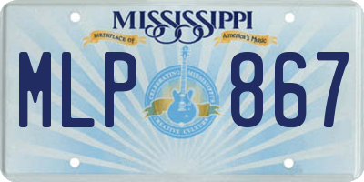 MS license plate MLP867