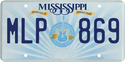 MS license plate MLP869