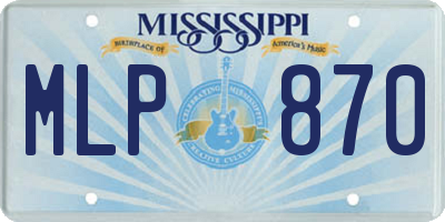 MS license plate MLP870