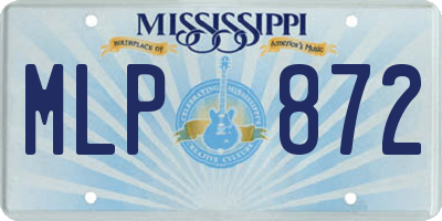 MS license plate MLP872