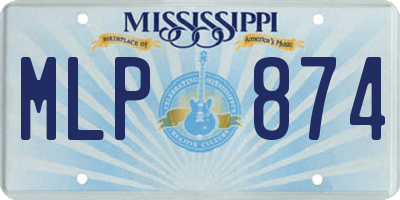 MS license plate MLP874