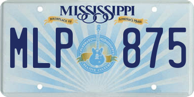 MS license plate MLP875