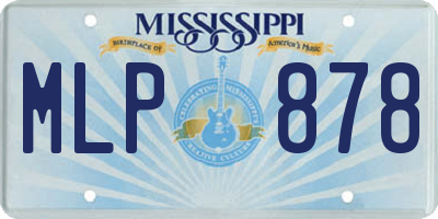 MS license plate MLP878