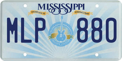 MS license plate MLP880