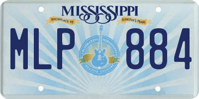 MS license plate MLP884