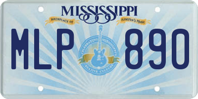 MS license plate MLP890