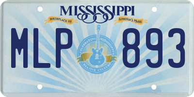 MS license plate MLP893