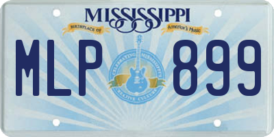 MS license plate MLP899