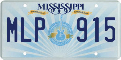 MS license plate MLP915