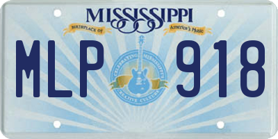 MS license plate MLP918
