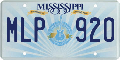 MS license plate MLP920