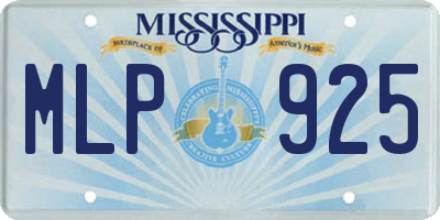MS license plate MLP925