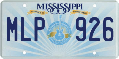 MS license plate MLP926