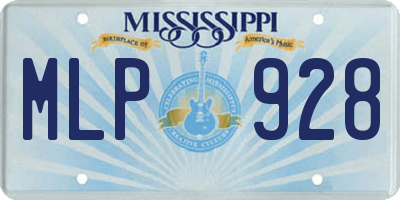MS license plate MLP928