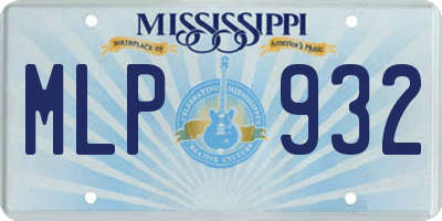 MS license plate MLP932