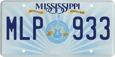 MS license plate MLP933