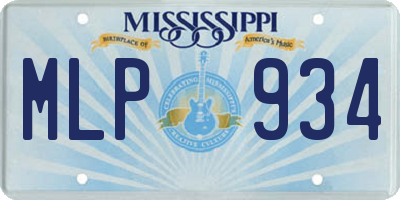 MS license plate MLP934
