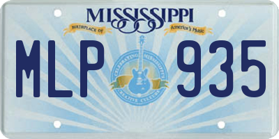 MS license plate MLP935