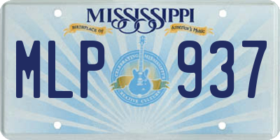 MS license plate MLP937