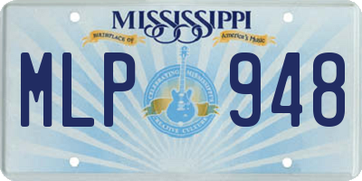 MS license plate MLP948