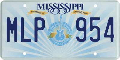 MS license plate MLP954