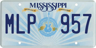 MS license plate MLP957