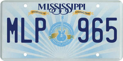 MS license plate MLP965