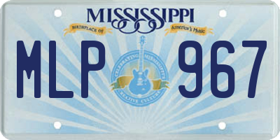 MS license plate MLP967