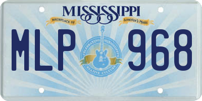 MS license plate MLP968