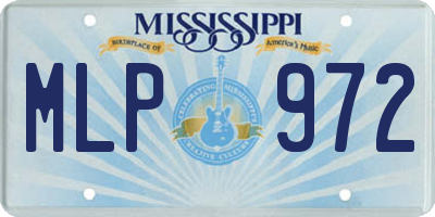 MS license plate MLP972
