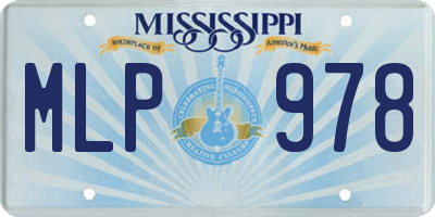 MS license plate MLP978