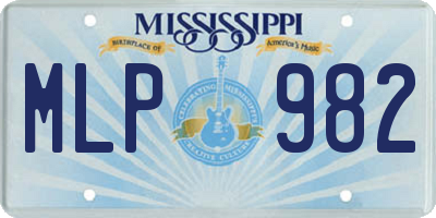 MS license plate MLP982