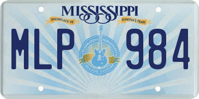 MS license plate MLP984