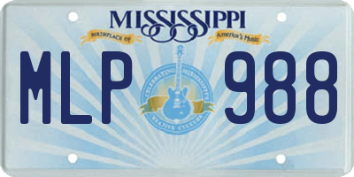 MS license plate MLP988