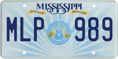 MS license plate MLP989