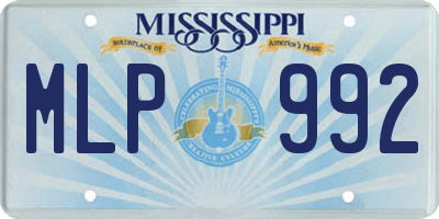 MS license plate MLP992