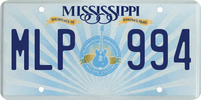 MS license plate MLP994