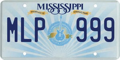 MS license plate MLP999