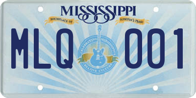 MS license plate MLQ001