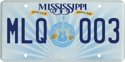 MS license plate MLQ003