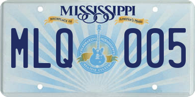 MS license plate MLQ005