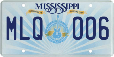 MS license plate MLQ006